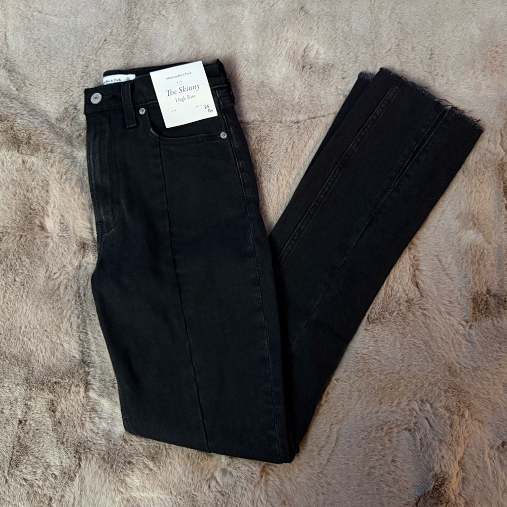 Abercrombie & Fitch Black Split Seam Skinny Jean